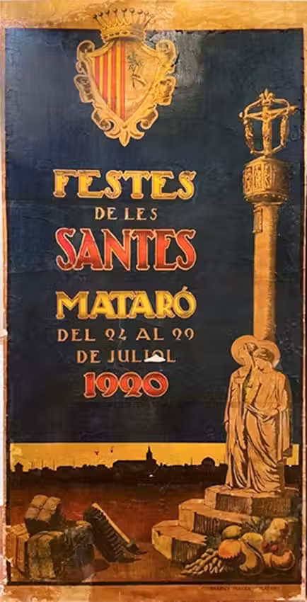 Cartell oficial de Les Santes 1920 · Festa Major de Mataró